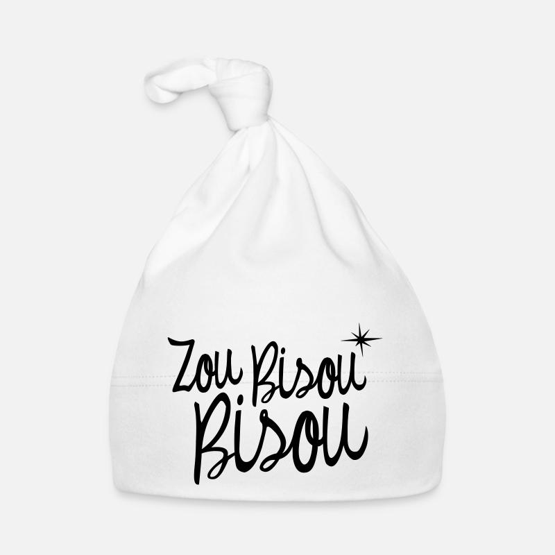 Zou Bisou Bisou - Bonnet bio Bébé - blanc