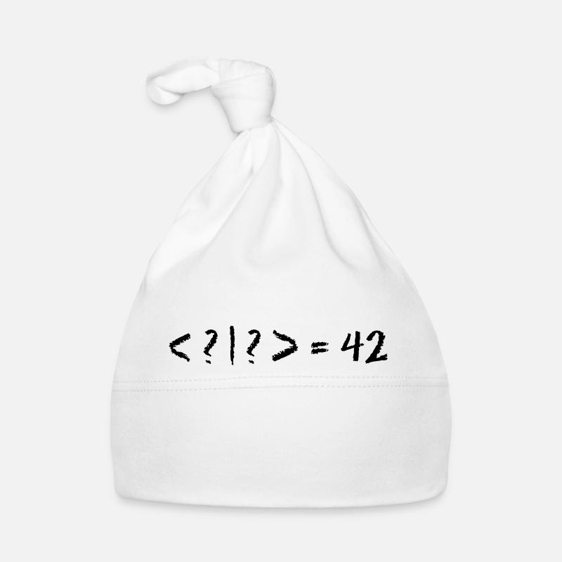 Meilleur Quantum Joke jamais: Bra-Ket = 42 - Bonnet bio Bébé - blanc