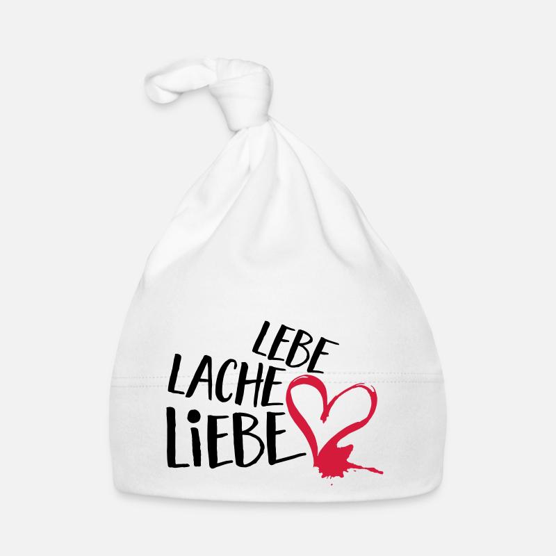 Lebe Lache Liebe | Valentinstag Geschenk Baby Bio-Mütze