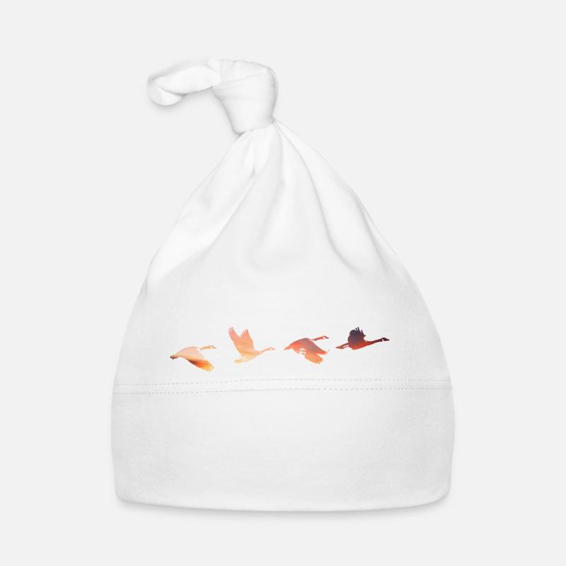 Oies n ° 2 - Bonnet bio Bébé - blanc