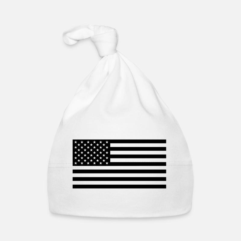 Black US flag Baby Bio-Mütze