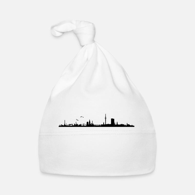 Skyline Hamburg Panorama Baby Bio-Mütze