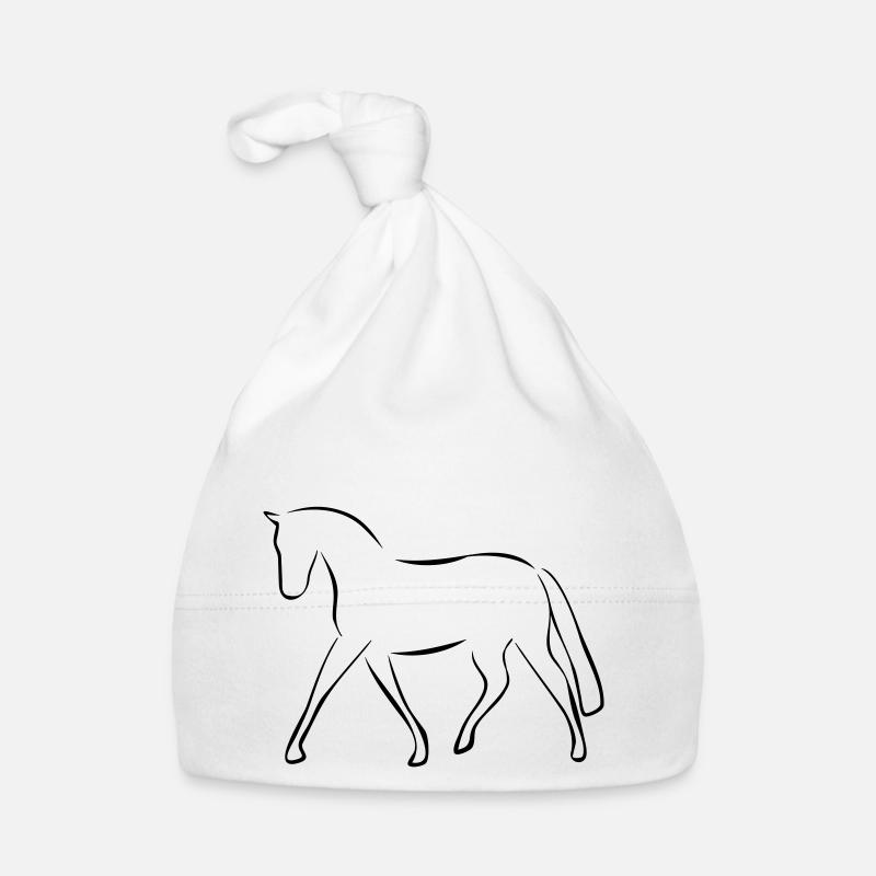 Pferd - Baby Bio-Mütze - Weiß