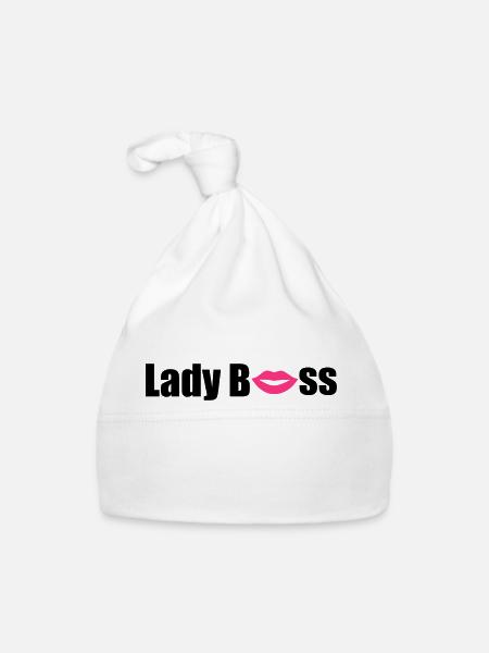 Lady Boss - Organic Baby Cap - white - Front