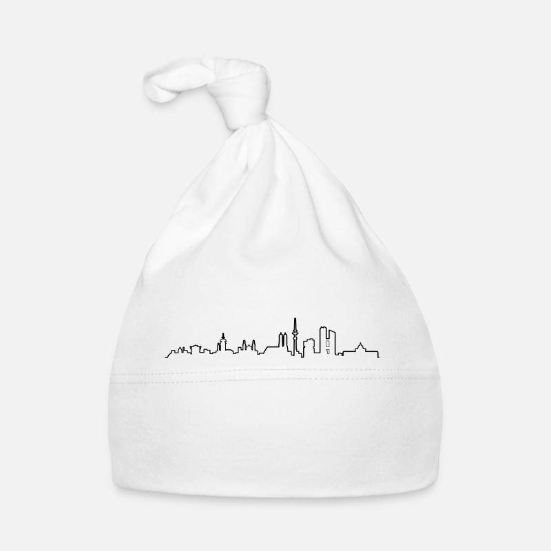Skyline München - Baby Bio-Mütze - Weiß