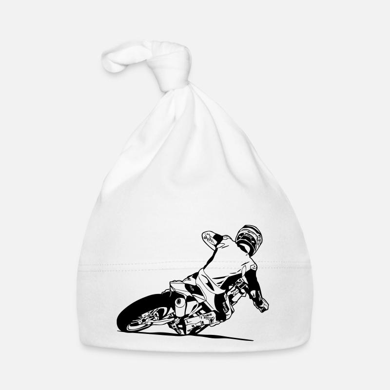 Supermoto - Supermotard - Bonnet bio Bébé - blanc