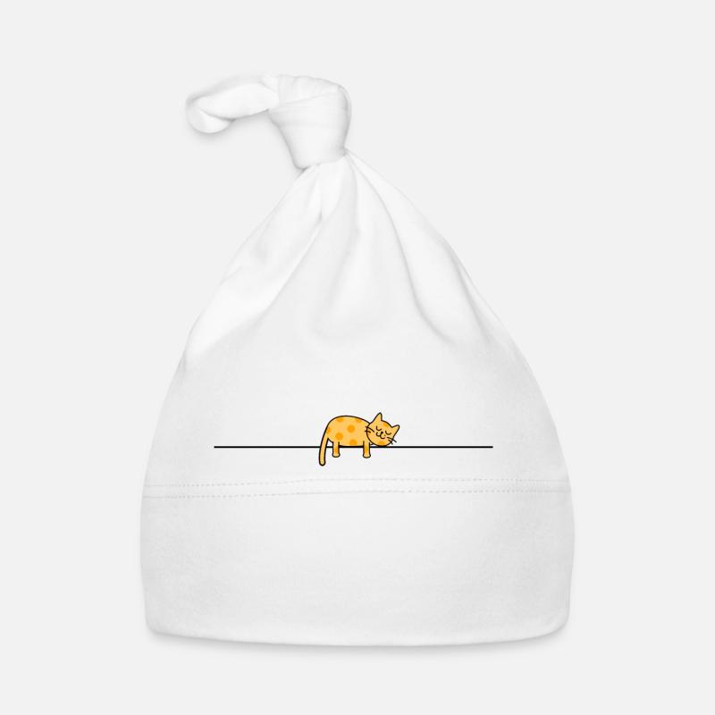 Sleeping cat (b) Organic Baby Cap