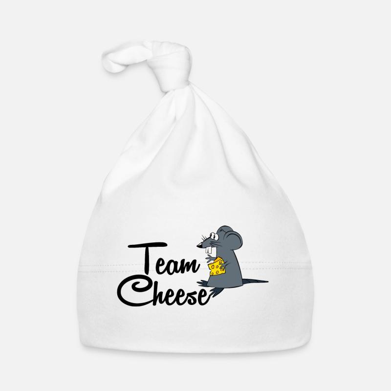 team cheese cheese mouse - Organic Baby Cap - white