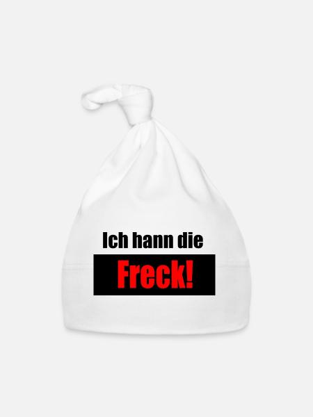 Saarländisch Dialekt T-shirt Saarland Spruch - Baby Bio-Mütze - Weiß - Vorne