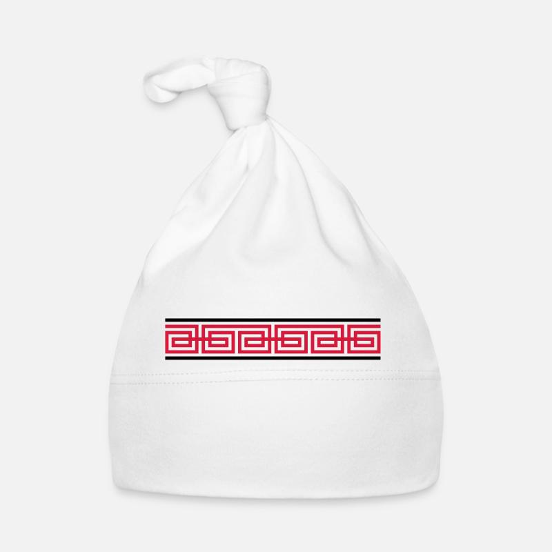 Rotes Ornament Design Baby Bio-Mütze