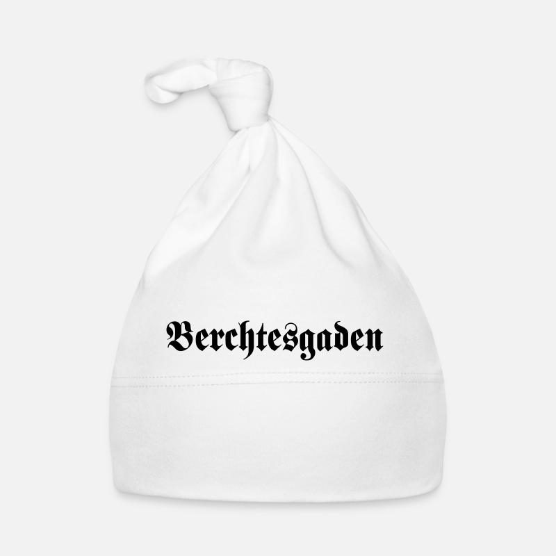 Berchtesgaden Schriftzug schwarz - Baby Bio-Mütze - Weiß
