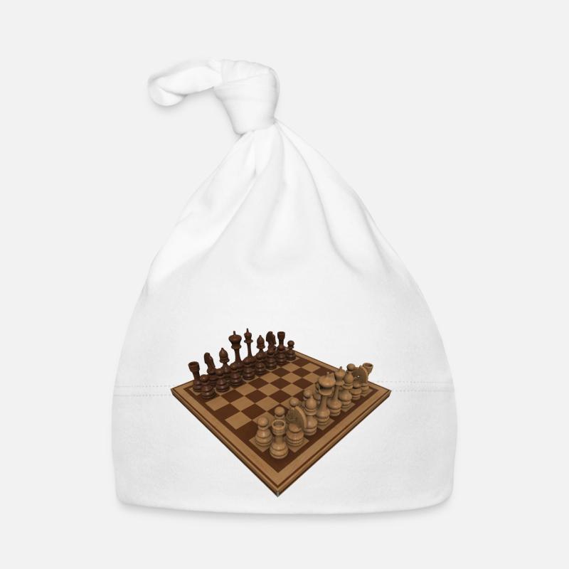 Chessboard 3D Chess Player Gift Organic Baby Cap