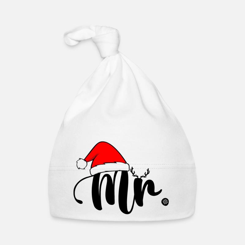 Monsieur Noël - Bonnet bio Bébé - blanc