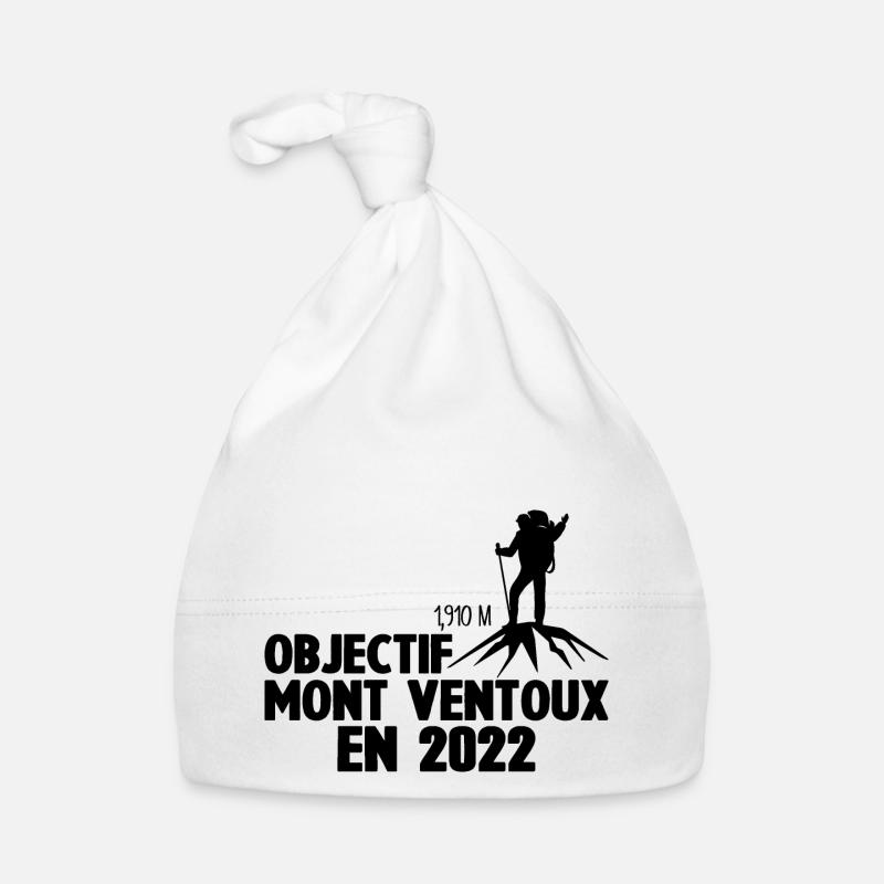 Mont Ventoux 2022 Cycliste Montagne Randonnée - Bonnet bio Bébé - blanc