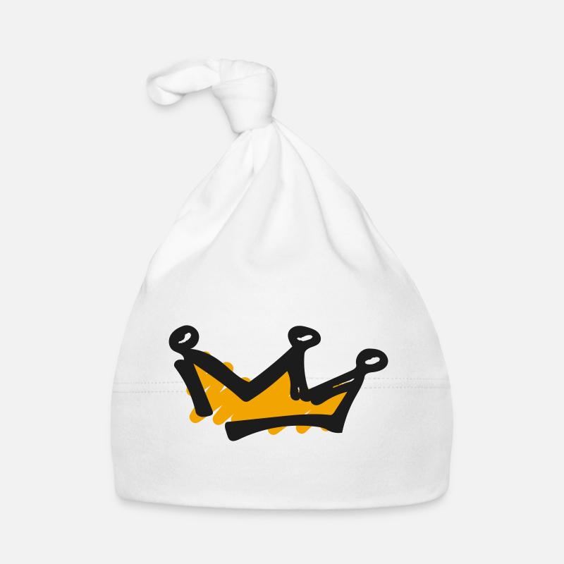 Crown Line Drawing Organic Baby Cap