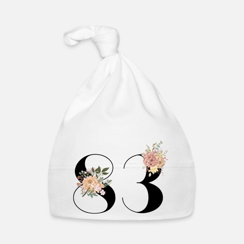 83e anniversaire fleuris (Cadeau de 83 ans) Bonnet bio Bébé