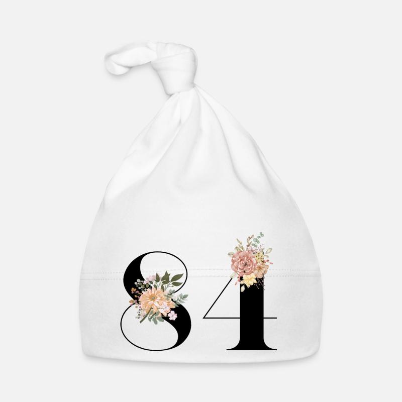 84e anniversaire fleuris (Cadeau de 84 ans) Bonnet bio Bébé
