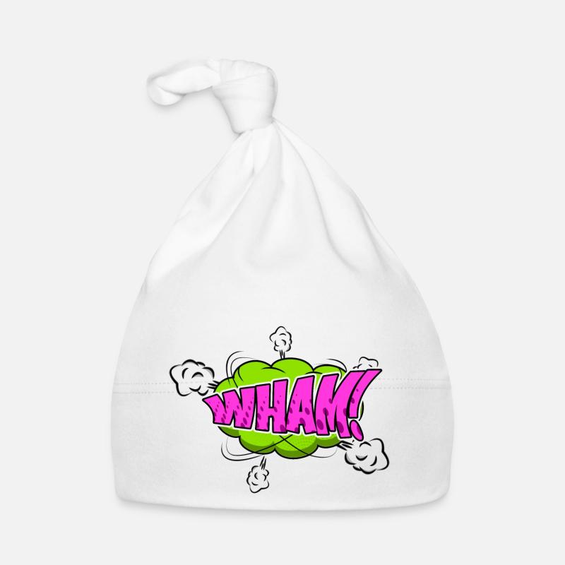 Wham! Style bande dessinée Bubble Graffiti Lettrage Bonnet bio Bébé