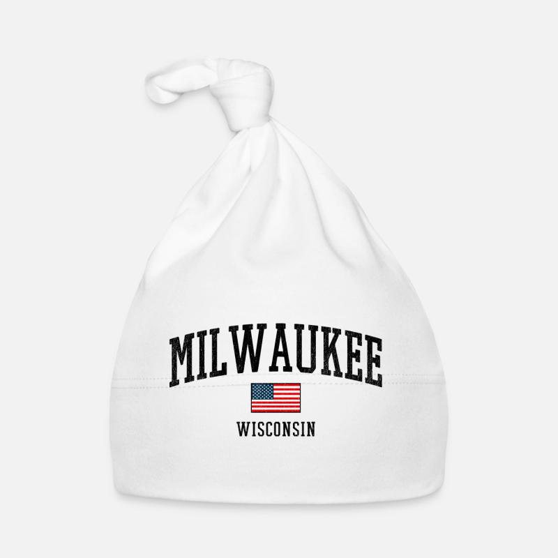 Conception du drapeau Milwaukee, Wisconsin, États-Unis Bonnet bio Bébé