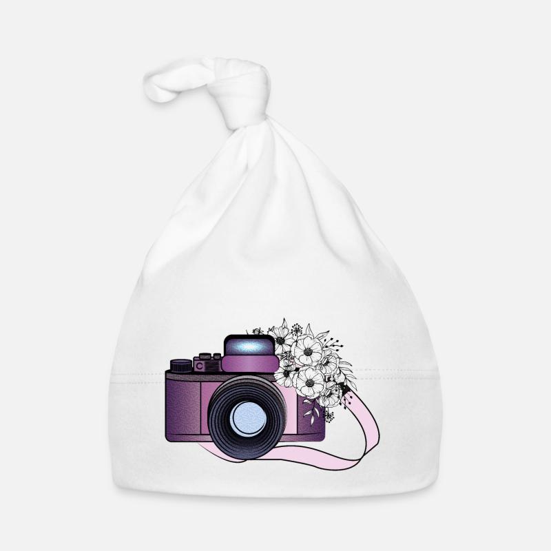 CAMARA CON FLORES - Bonnet bio Bébé - blanc