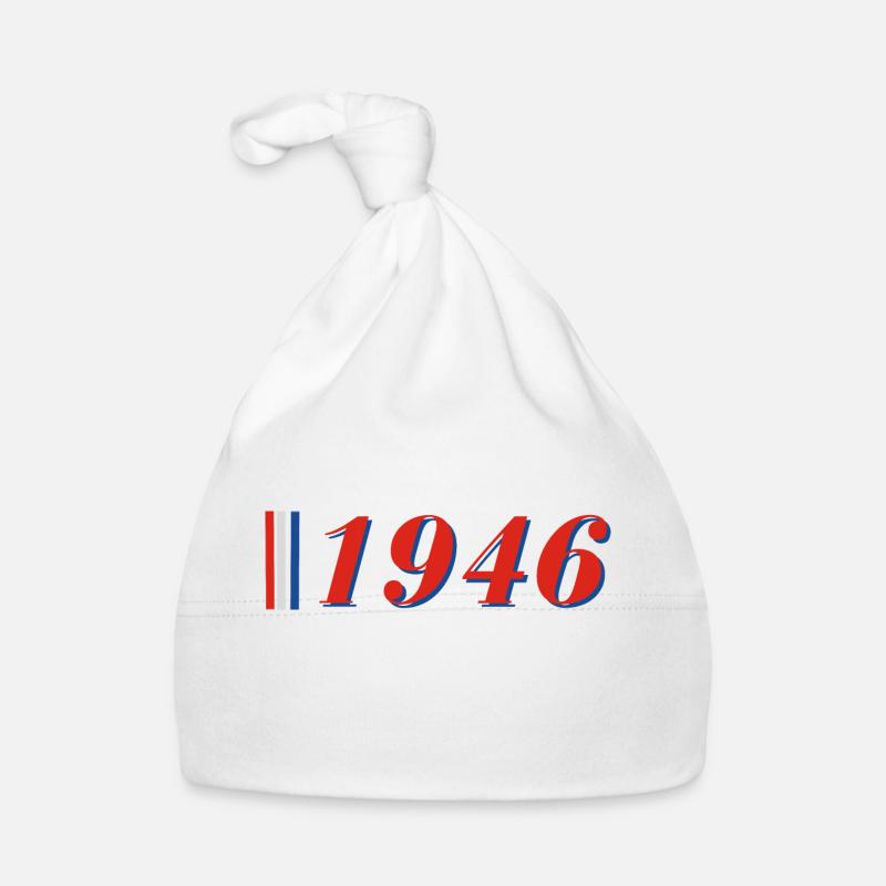 Année 1946 - Bonnet bio Bébé - blanc