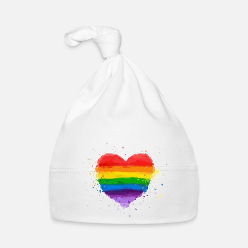 Regenbogen Herz Baby Bio-Mütze
