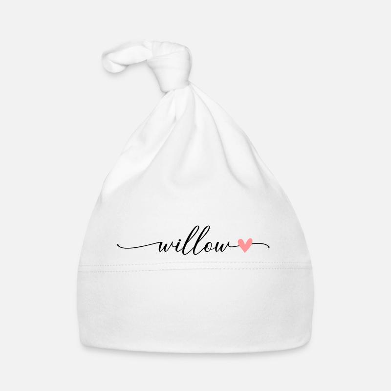 Saule Nom Prénom Calligraphie Script Bonnet bio Bébé