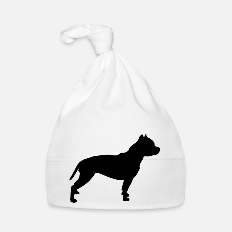Pitbull Silhouette 1 - Bonnet bio Bébé - blanc