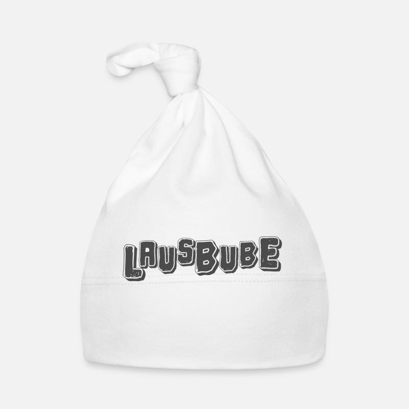 Lausbube Grau Design Spitzbuben Design Baby Bio-Mütze
