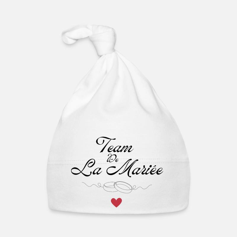 Team de la mariée -équipe de la mariée - Bonnet bio Bébé - blanc