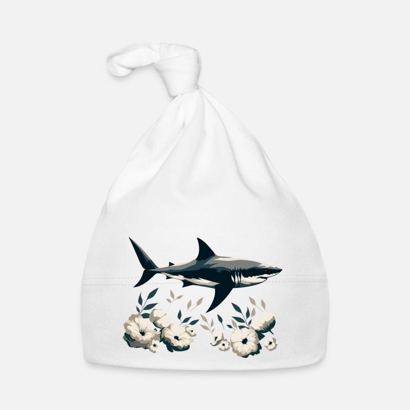 Requin avec des fleurs Bonnet bio Bébé