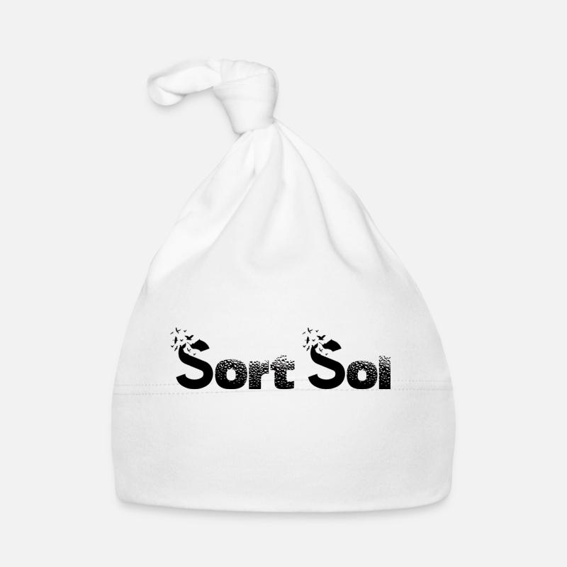 Design de soleil noir - Bonnet bio Bébé - blanc