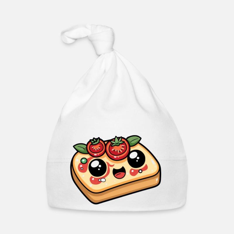 Lustiges Brot mit Tomate Comic Baby Bio-Mütze