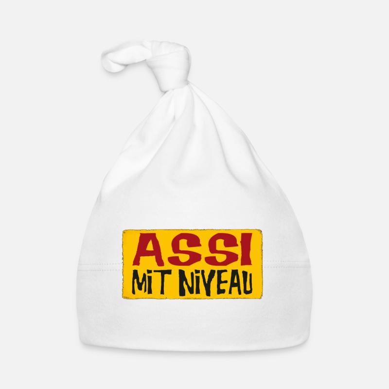 Assi Mit Niveau - Baby Bio-Mütze - Weiß