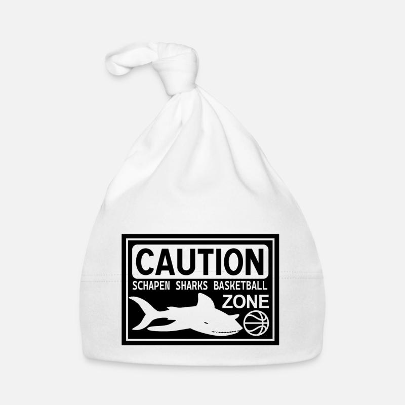 CAUTION SHARKS black Baby Bio-Mütze