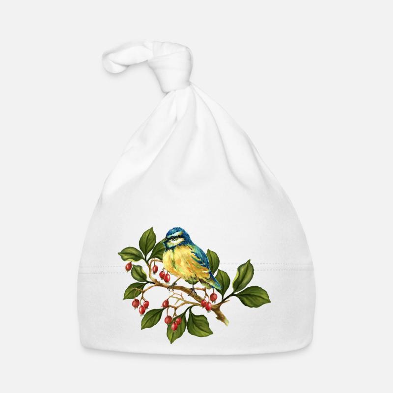 Bunter Vogel Baby Bio-Mütze