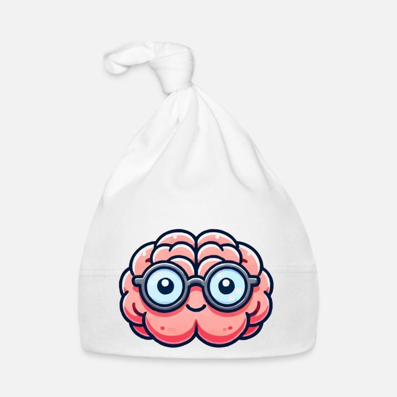 brain comic nerd Organic Baby Cap