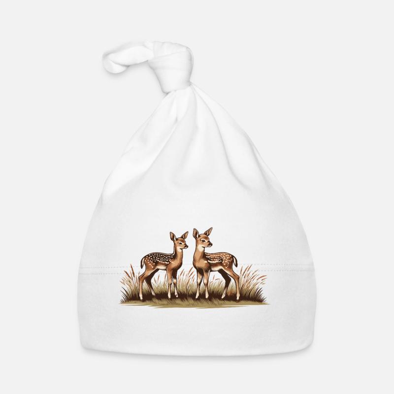 Rehe auf Wiese Baby Bio-Mütze