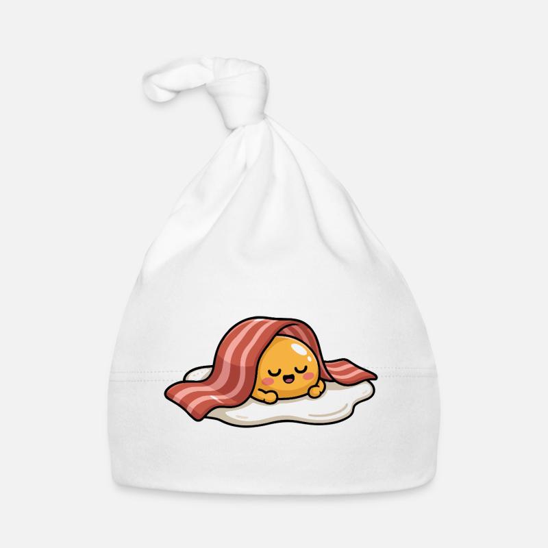 Sleeping Egg with Bacon Cartoon Organic Baby Cap
