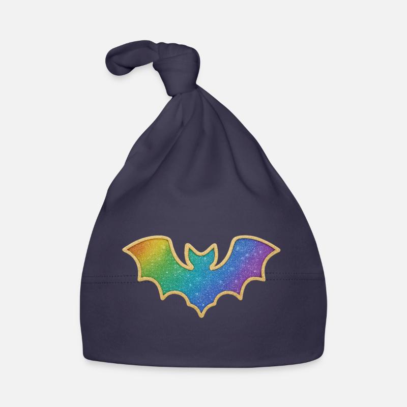 Rainbow Bat Glitter Organic Baby Cap