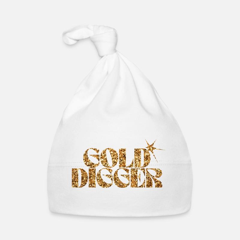 Gold Digger Glitter Text Organic Baby Cap