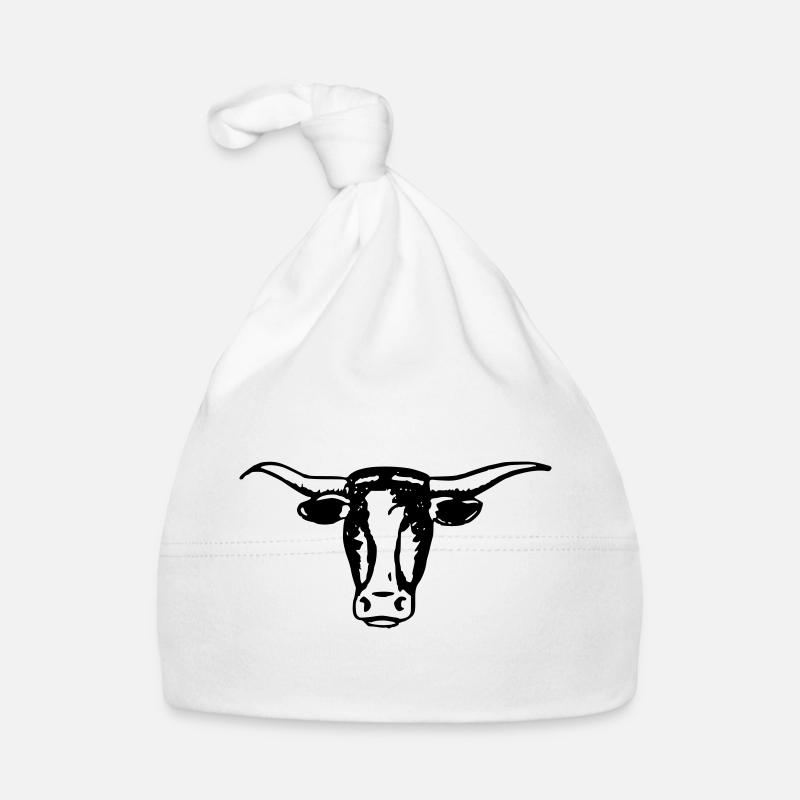 Longhorn Steer Head Organic Baby Cap