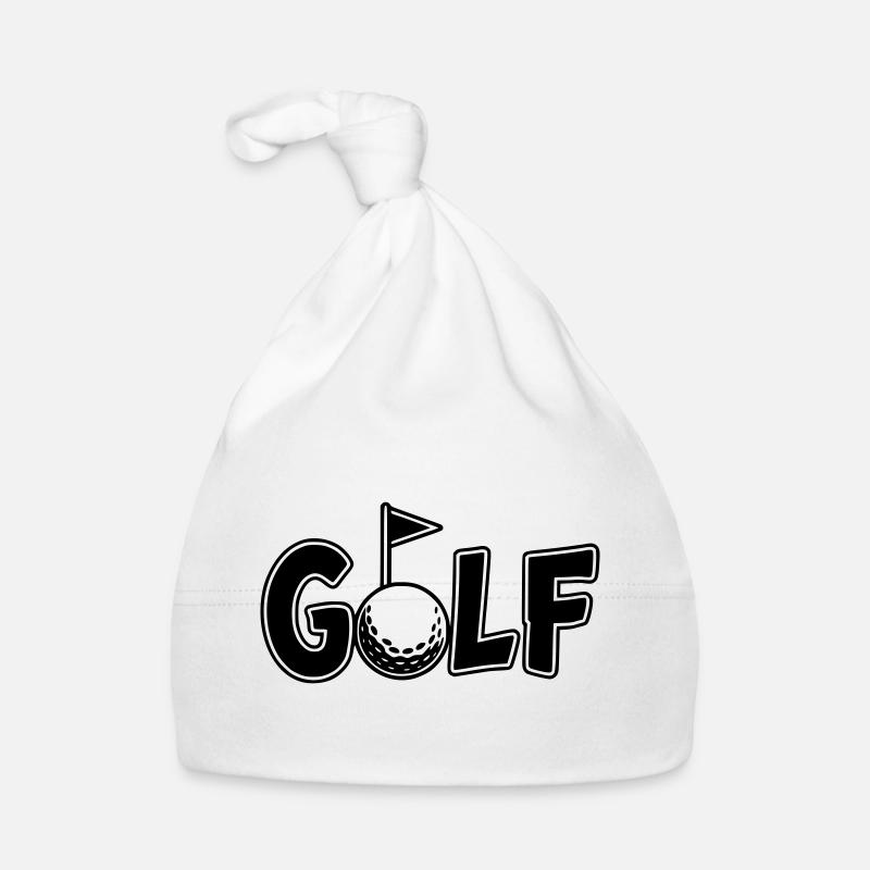 Lettrage de golf avec balle de golf et drapeau de golf Bonnet bio Bébé