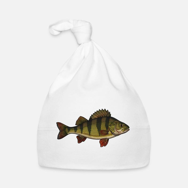 Realistic Perch Fish Vector Organic Baby Cap
