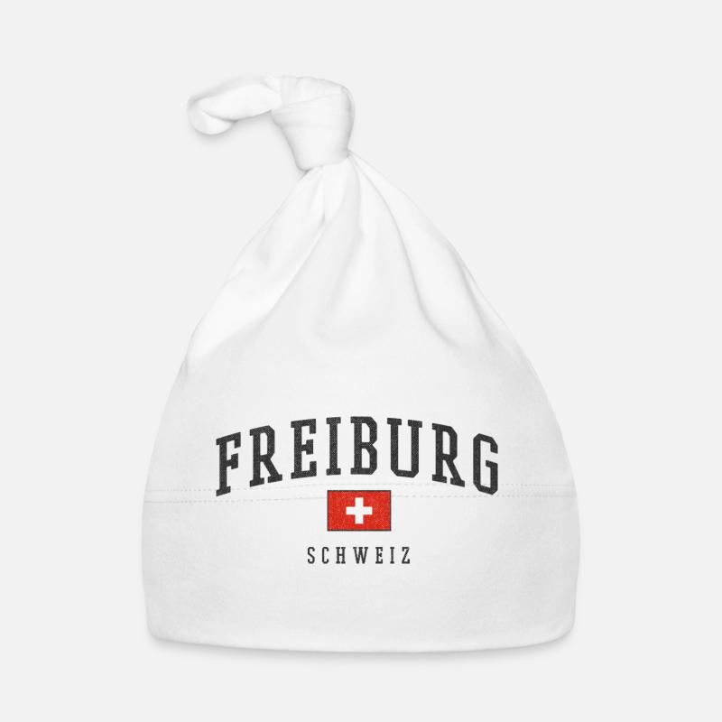 Freiburg Schweiz Design mit Flagge Baby Bio-Mütze
