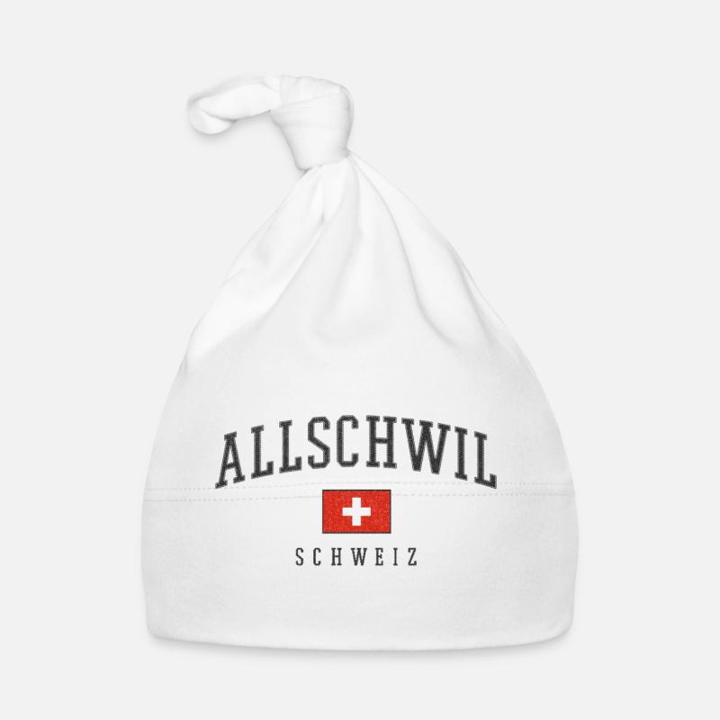 Logo Allschwil drapeau suisse Bonnet bio Bébé