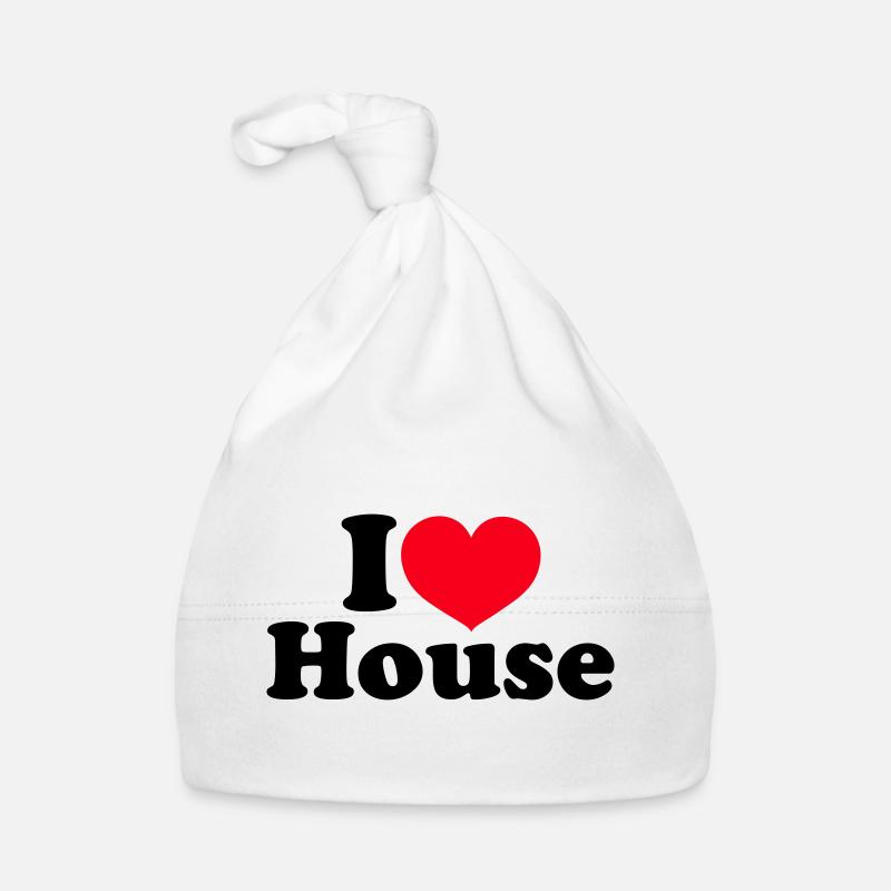 J’aime la maison - Bonnet bio Bébé - blanc