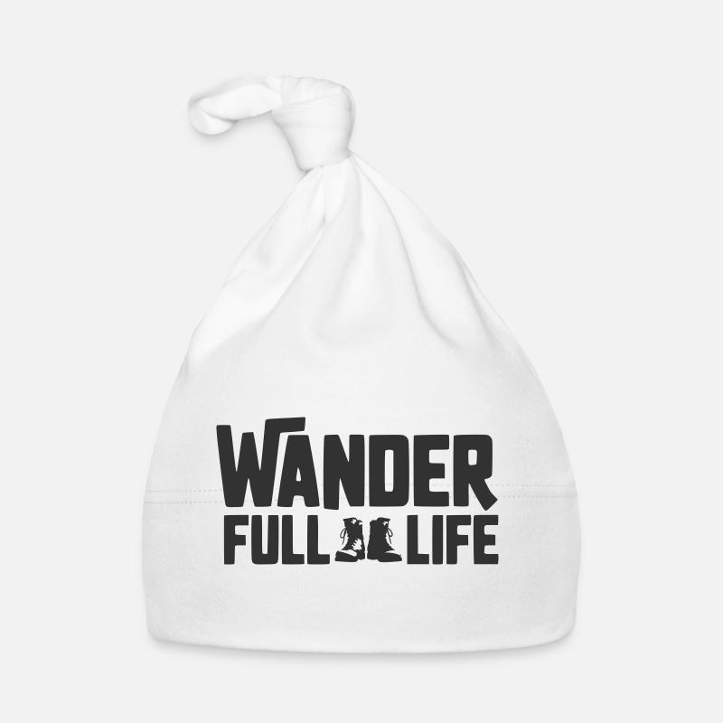 Jeu de mots de randonnée Wanderfull Life avec des bottes Bonnet bio Bébé