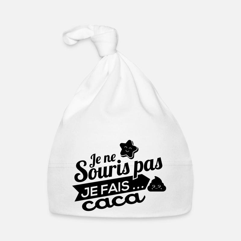 Je ne souris pas - Bonnet bio Bébé - blanc
