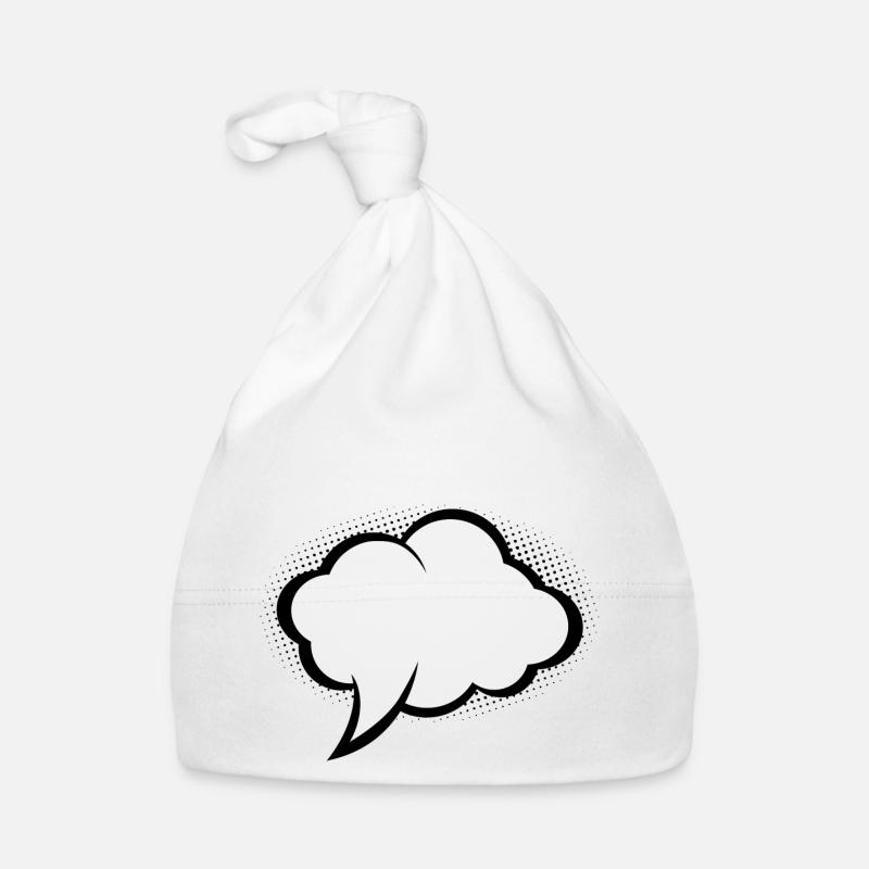 Comic Speech Bubble - Organic Baby Cap - white